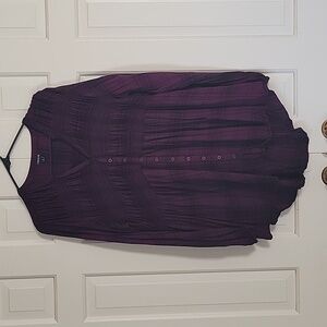 Torrid women's purple and black button down shirt tunic sz 1x
